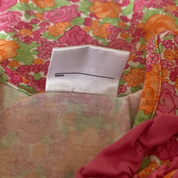 Hanna Andersson Gorgeous Pink Floral Ruffle Spring Shift Dress 6-7 EUC - Picture 5 of 5